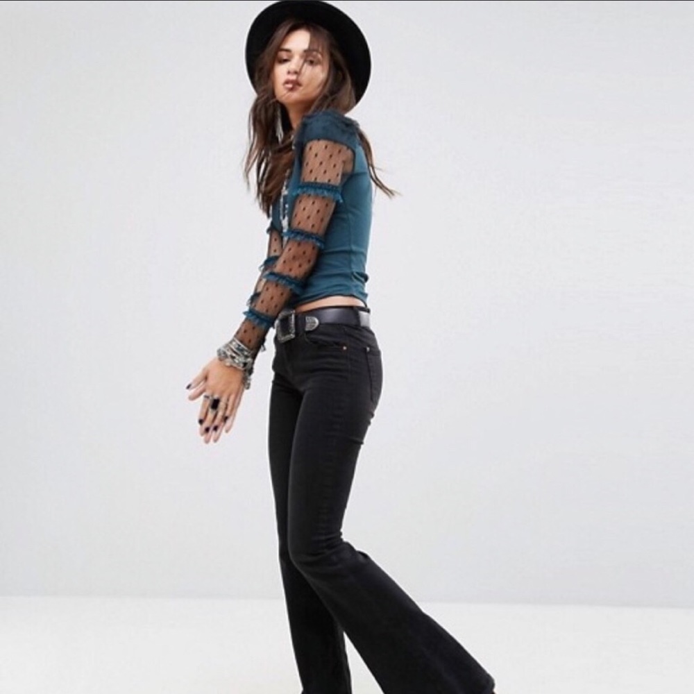 FREE PEOPLE Kiss Ruffle Lace Top ***TOP RATED NWT - Picture 7 of 8